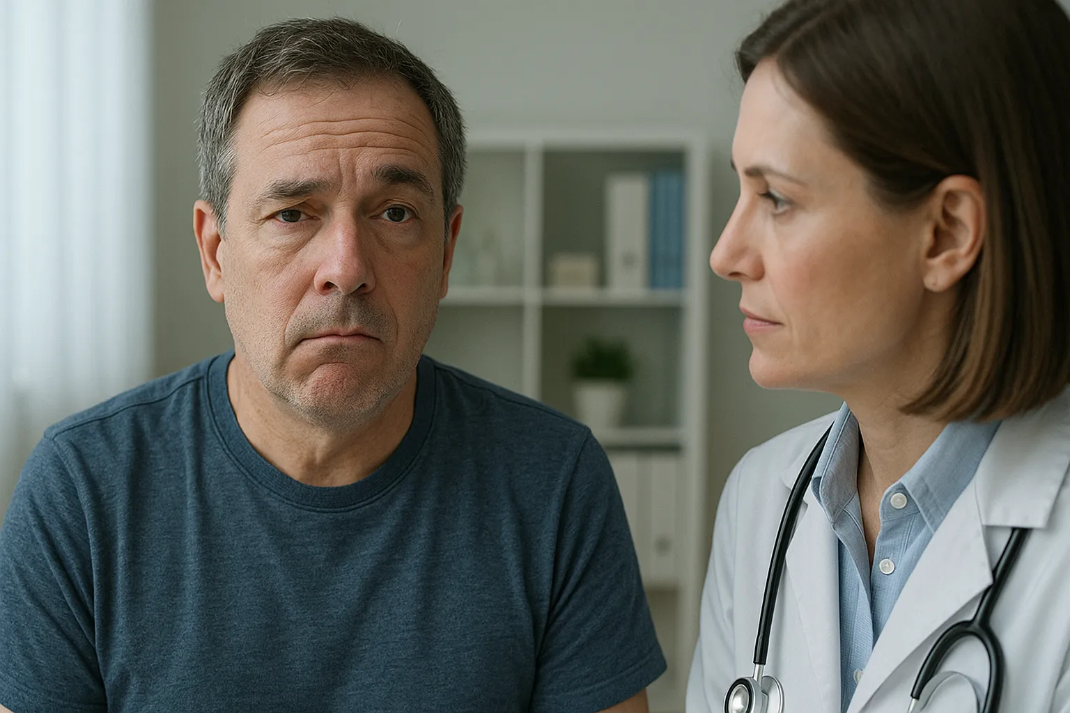 Пациент с асимметрией лица при невропатии лицевого нерва